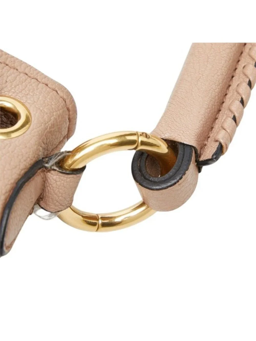 Miu Miu Handbag Drawstring Pink Beige Leather